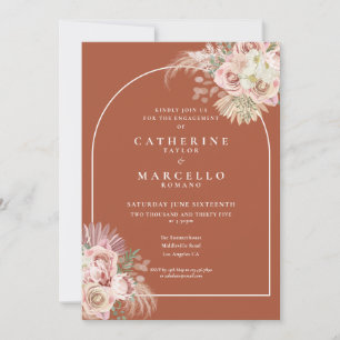 Invitation Boho Pampas Grass Terracotta