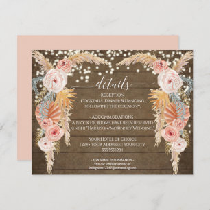 Invitation Boho Pampas Grass Twinkle éclairant détails rustiq