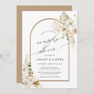 Invitation Boho Pampas Orchidée en laiton Floral Couples Douc