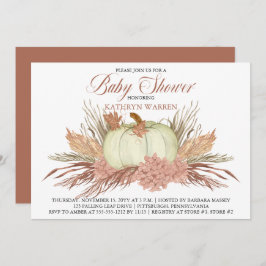 Invitation Boho Pampas rustique Grass |Baby shower fille Citr