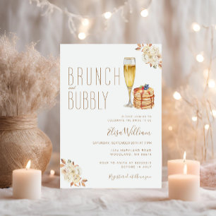 Invitation Boho Pancake Brunch et Fête des mariées Bubbly