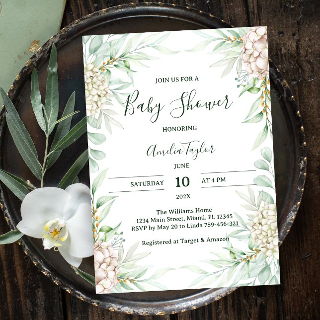 Invitation Boho Pastel Floral Genre Baby shower neutre (Créateur téléchargé)