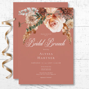 Invitation Boho Peach & Rust Floral Rust Petit-déjeuner de ma
