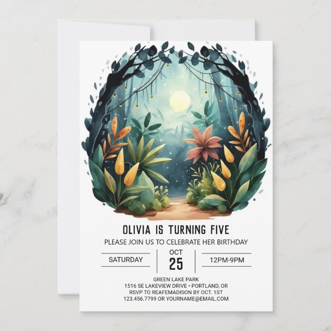 Invitation Boho Pine Adventure Woodland Anniversaire (Devant)