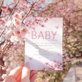 Invitation Boho Pink Floral Baby in Bloom Girl Baby shower