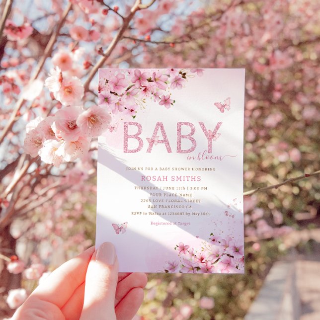 Invitation Boho Pink Floral Baby in Bloom Girl Baby shower (Créateur téléchargé)
