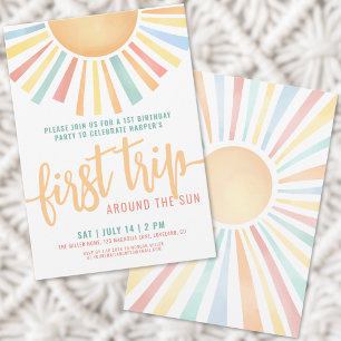 Invitation Boho Premier Tour du Soleil 1er Anniversaire