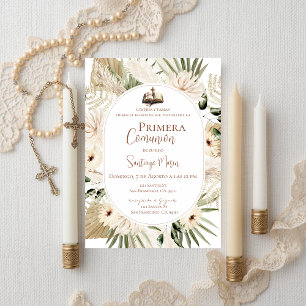 Invitation Boho Première Sainte Communion espagnole