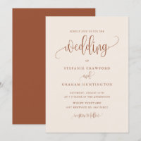 Boho Pretty Calligraphie Script Terracotta Mariage