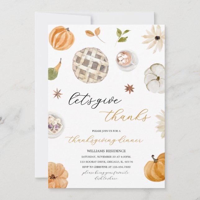 Invitation Boho Pumpkin Faisons des Remerciements (Devant)
