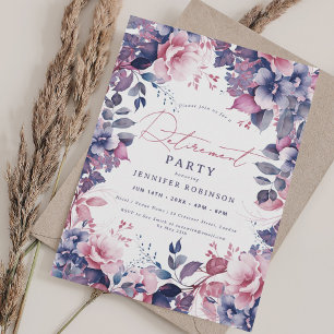 Invitation Boho Purple Garden Floral Retraite Party