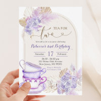 Boho Purple Lilac Floral Thé pour deux Anniversair