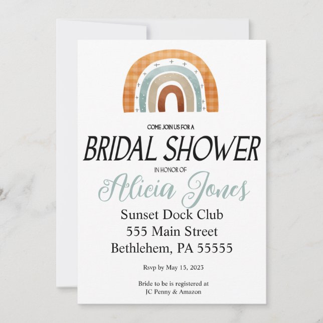 Invitation Boho Rainbow Bridal Show (Devant)