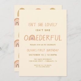 Invitation Boho Rainbow Girl Lovely First Onederday