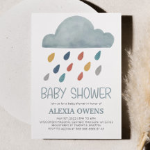 Boho Rainbow Pluie nuageuse Baby shower minimal