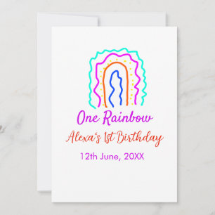 Invitation Boho Rainbow un anniversaire enfants brillant rétr