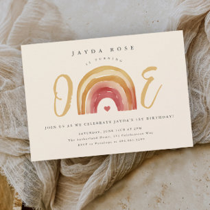 Invitation Boho Rainbow Un Premier Anniversaire
