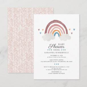 Invitation Boho Rainbow Watercolor Baby shower chic