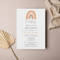 Boho Rainbow Watercolor Baby shower fille