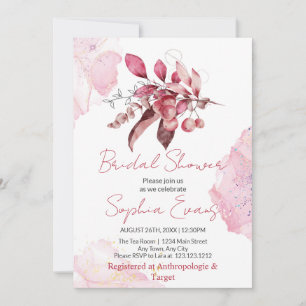 Invitation Boho Red Berries & Fête des mariées verte blanche