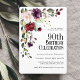 Invitation Boho Red Blush et Purple Floral 90e anniversaire (Créateur téléchargé)