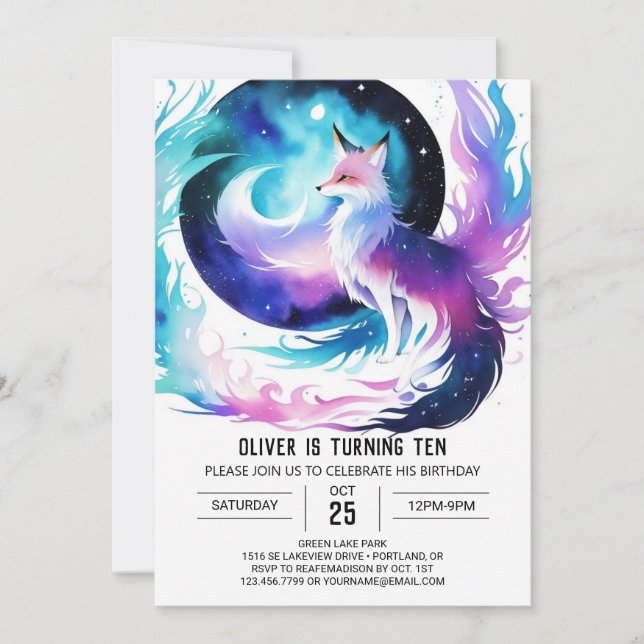 Invitation Boho Red Fox Adventure Anniversaire (Devant)