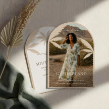 Boho Retro Tropical Palm Tree Graduation Photo