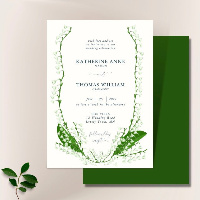 Invitation Boho Romantic Floral Frame Lys de Vallée Mariage (Créateur téléchargé)
