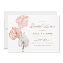 Boho rose Aquarelle Anthuriums Fête des mariées Or