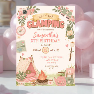 Invitation Boho Rose Faisons du Glamping Anniversaire