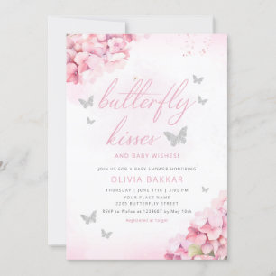 Invitation Boho rose papillon floral embrasse Baby shower fil