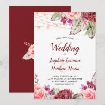 Boho Roses plumes Mariage