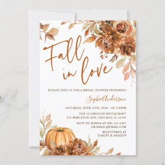 Invitation Boho rouille orange brûlé chute dans la Fête des m