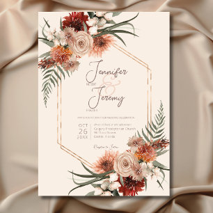 Invitation Boho Rust & Cream Fall Floral