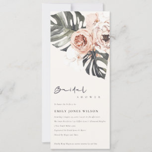 INVITATION BOHO RUST FLORAL MONSTERA FEUILLES FÊTE DES MARIÉE