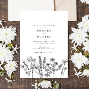 Invitation Boho Rustic Fleur sauvage Dîner de répétition Mari
