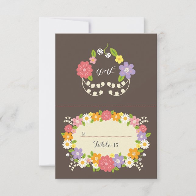 Invitation Boho Rustic Floral Mariage (Devant)