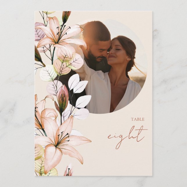 Invitation Boho Rustique Automne automne Floral Numéro de tab (Devant)