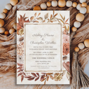 Invitation Boho Rustique Automne Automne Mariage Floral