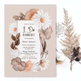 Invitation Boho Rustique Automne Floral I Do Barbecue Fiançai