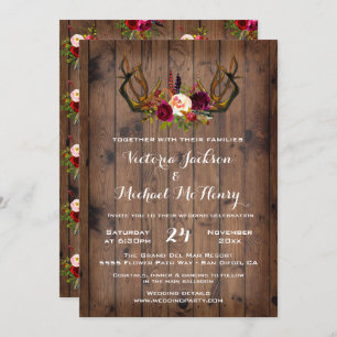Invitation Boho rustique avec bois de cerf