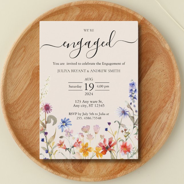 Invitation Boho rustique fleur sauvage (Créateur téléchargé)