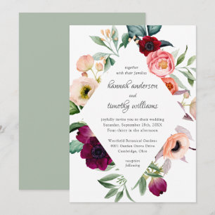 Invitation Boho rustique Mariage floral