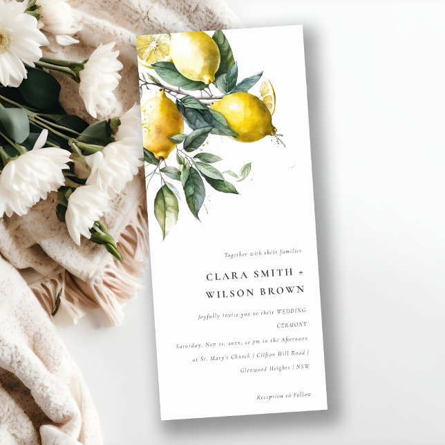 Invitation Boho Rustique Minimal Jaune Lemon Jardin Mariage (Créateur téléchargé)