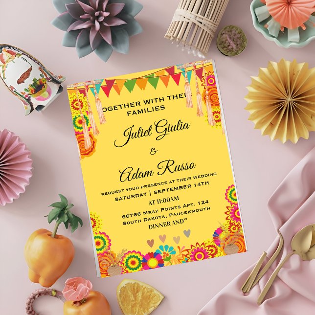 Invitation boho rustique moderne élégant mariage mexicain (Créateur téléchargé)