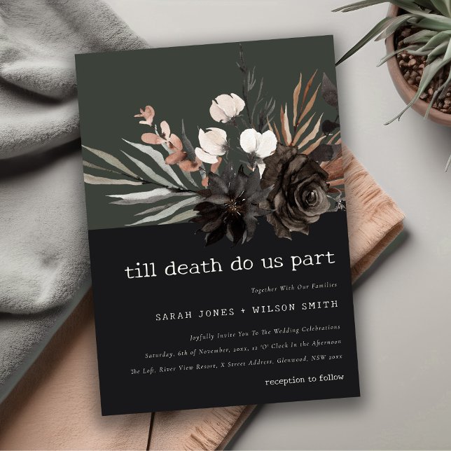 Invitation Boho Rustique rouille gothique Mariage botanique n (Créateur téléchargé)