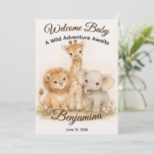 Boho Safari Animals Earthy Neutral Shower Party