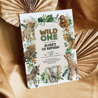 Boho Safari Jungle Animaux sauvages Un 1er anniver
