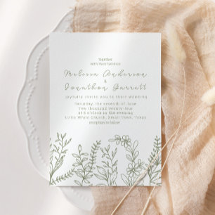 Invitation Boho Sage Flowers Boho Mariage