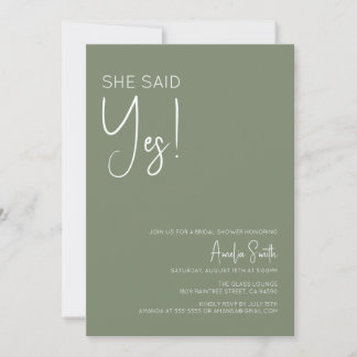 Invitation Boho Sage Green Bridal Douche